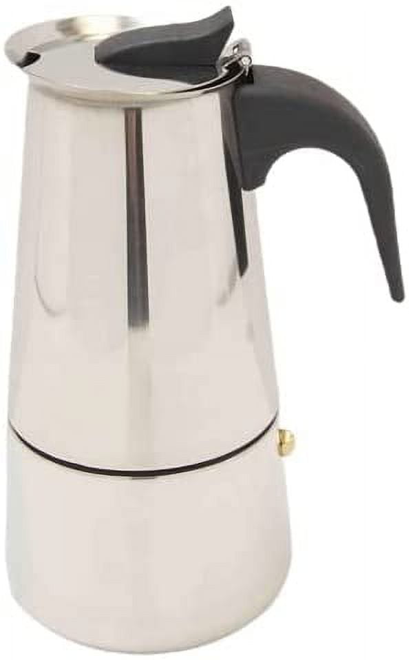 Espresso Maker Coffee Brewer, Stovetop Classic Italian Moka Brewing Pot 6 Cup Demitasse Shot Stovetop Stainless Steel