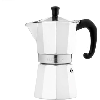 Bellemain 6-Cup Stovetop Espresso Maker Kitchen Moka Pot with Stay Cool Handles, White