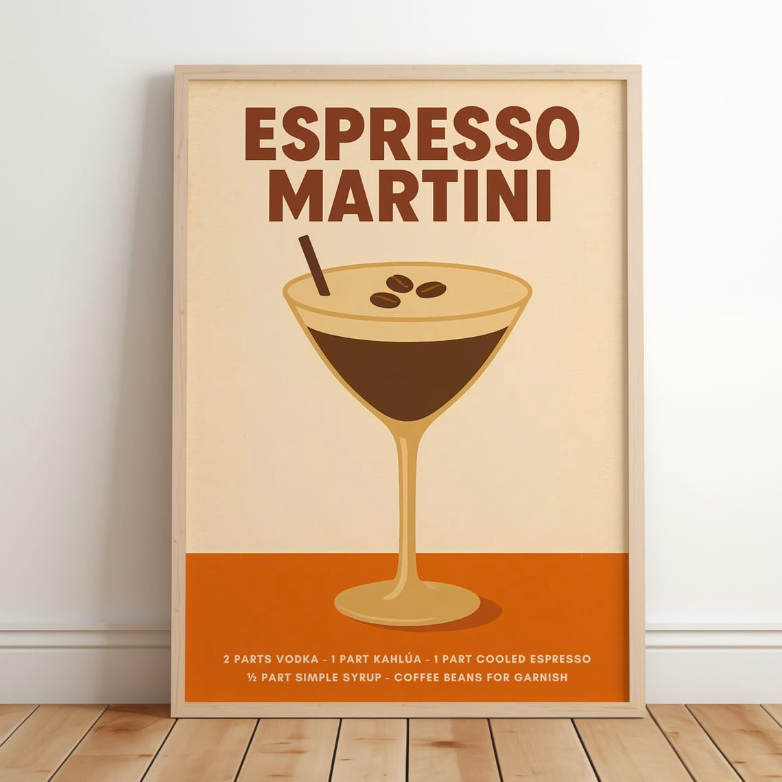 Espresso Martini Art Print Bar Cart Decor Espresso Martini Recipe ...
