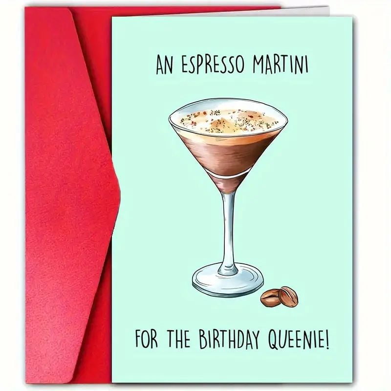 Espresso Martini Birthday Card – Fun Coffee Cocktail Design for the ...