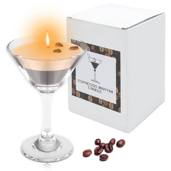 Adifare Espresso Martini Candle in Glass Decorative Coffee Martini Candle Elegant Coffee Bar Decor Unique Presents