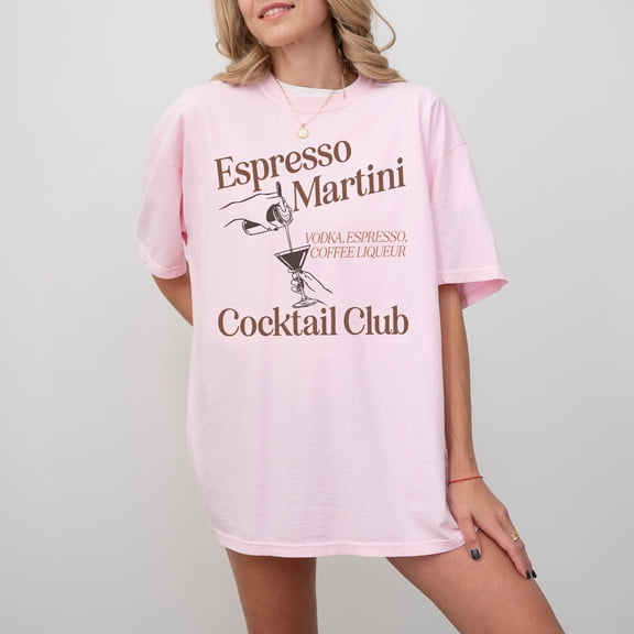 Espresso Martini Cocktail Club T-Shirt Retro Style Graphic Tee Gift for Her Trendy Shirt 1