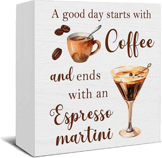 Espresso Martini Coffee Bar Wooden Box Sign, Gifts for Espresso Martini ...