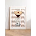thumbnail image 1 of Espresso Martini Please Print Trendy Apartment Wall Art Bar Cart Kitchen Decor, Unframed Canvas 24x36in, 1 of 4