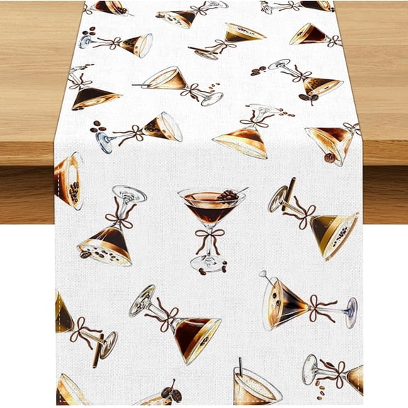 Espresso Martini Table Runner A Tini Bit Older Birthday Party Decoration Coffee Beans Cocktail Dining Room Home Kitchen Table Decor (13" x 72")