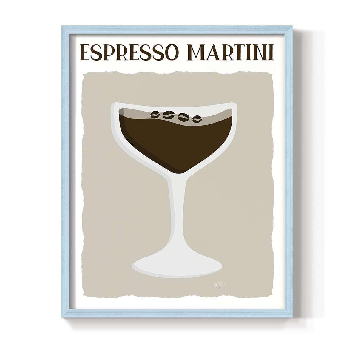 Espresso Martini in Paper Solid Wood 11 x 14 Framed Print