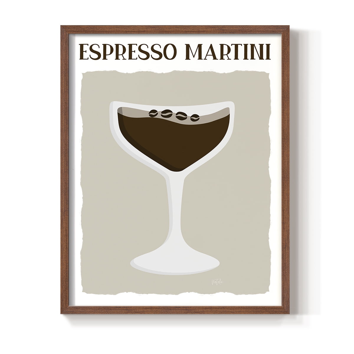 Espresso Martini in Paper Solid Wood 11 x 14 Framed Print