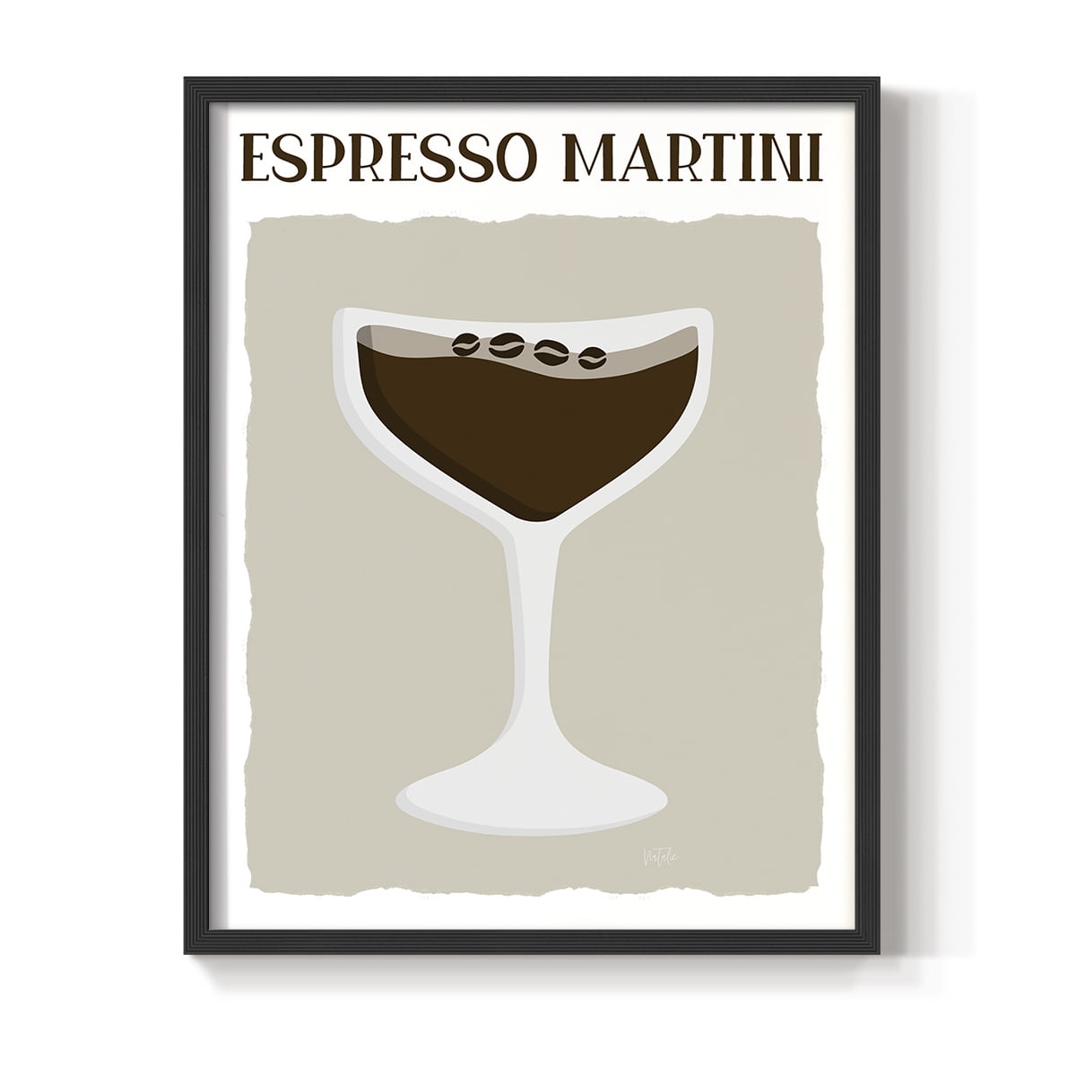 Espresso Martini in Paper Solid Wood 11 x 14 Framed Print