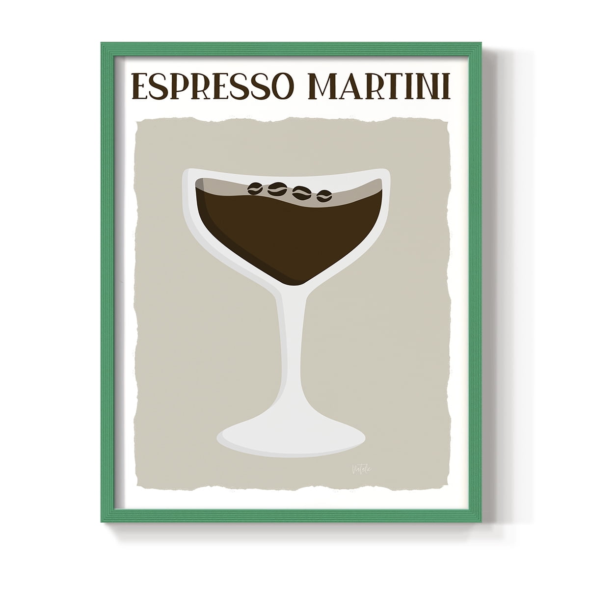 Espresso Martini in Paper Solid Wood 11 x 14 Framed Print