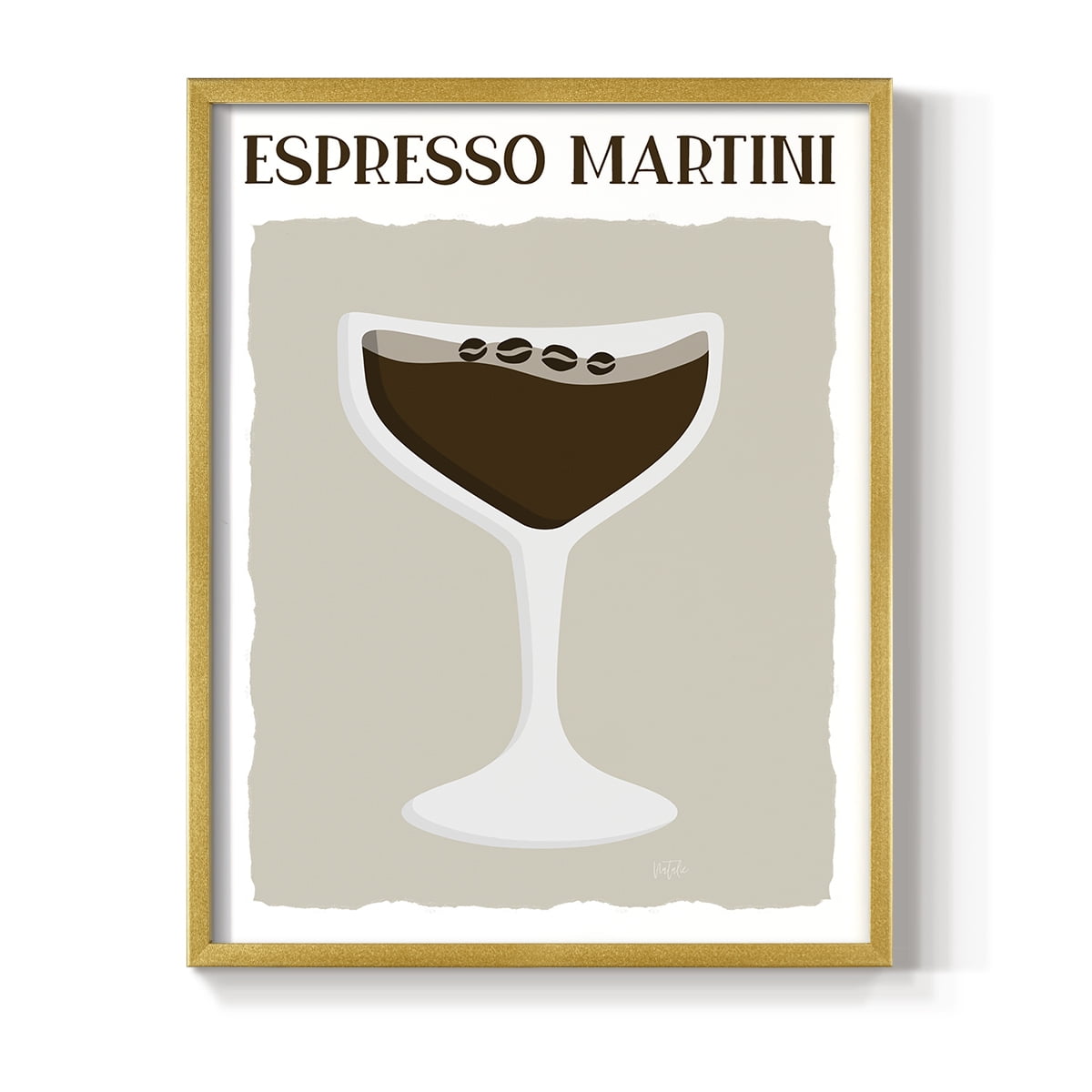Espresso Martini in Paper Solid Wood 22 x 28 Framed Print