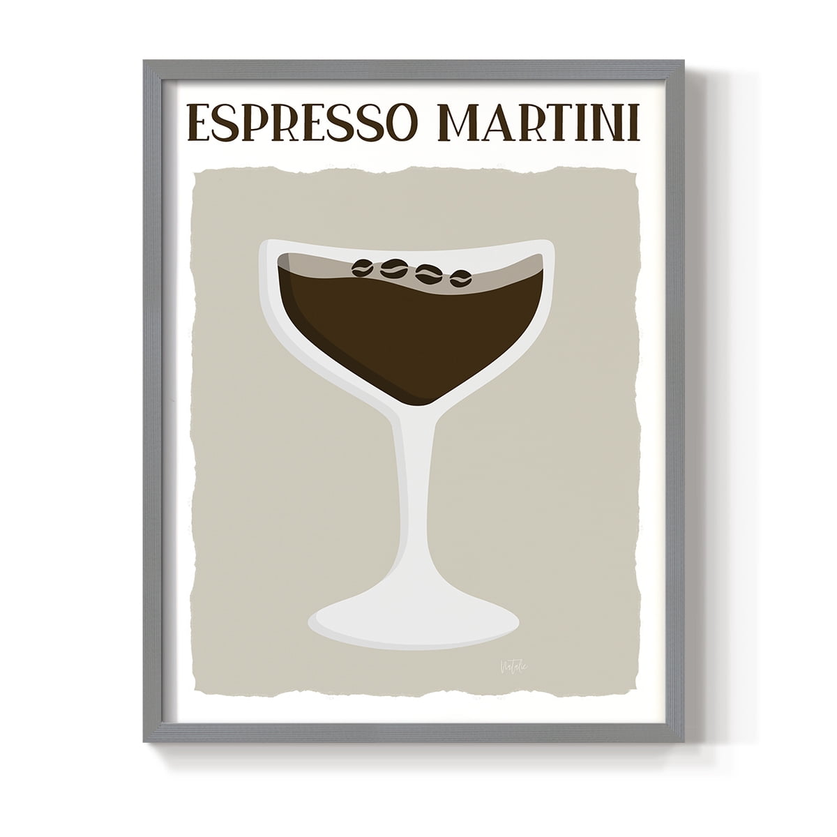Espresso Martini in Paper Solid Wood 22 x 28 Framed Print