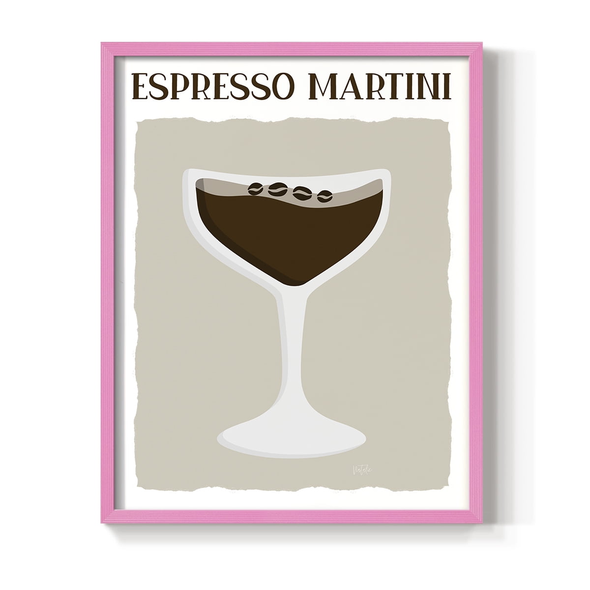 Espresso Martini in Paper Solid Wood 8 x 10 Framed Print