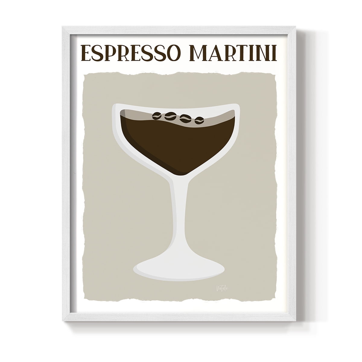 Espresso Martini in Paper Solid Wood 8 x 10 Framed Print