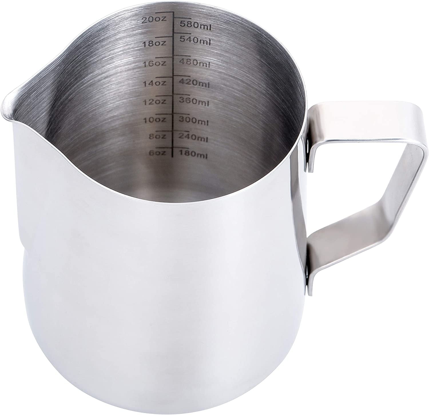 Silver Stainless Steel 20oz Milk Frothing Pitcher