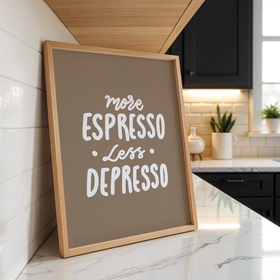 Espresso Modern Coffee Bar Decor, Unframed Paper Print Size 8x12
