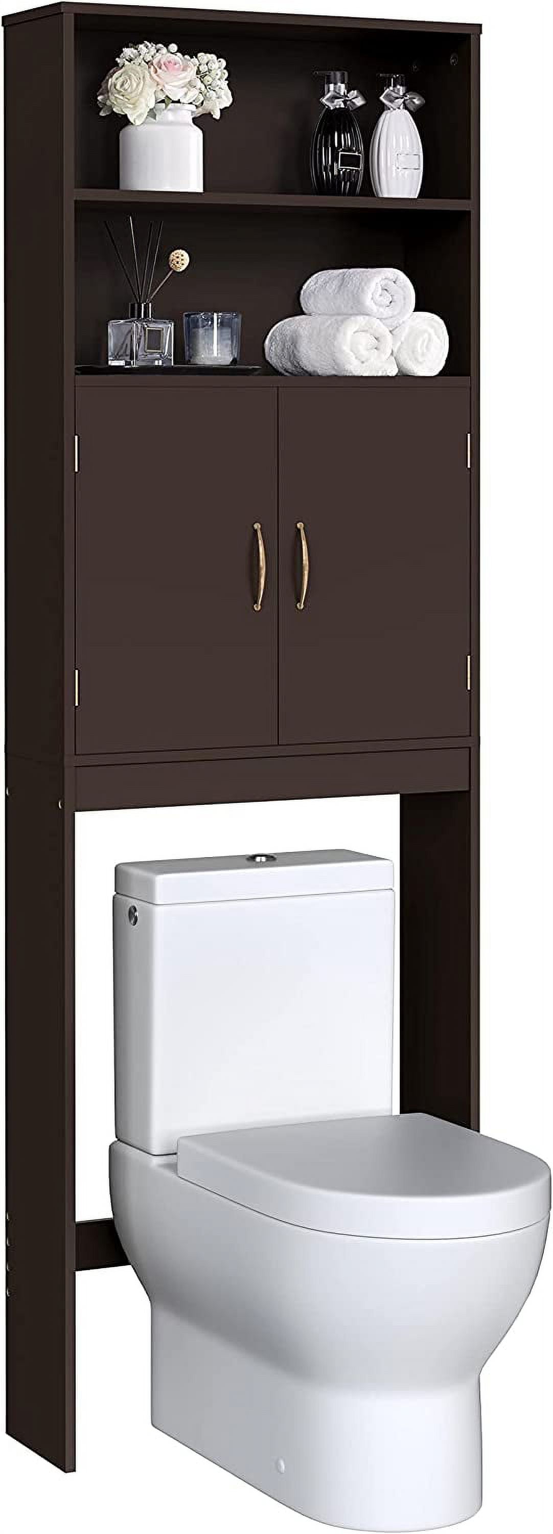 Espresso OverTheToilet Storage Taller Bathroom Organizer