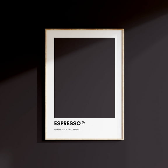 Espresso Pantone, Coffee Pantone Print Poster, Black Pantone Wall Art, Pantone Colors, Pantone Print, Color Swatch Wall Art, Modern Wall Decor, 8x12 UNFRAMED