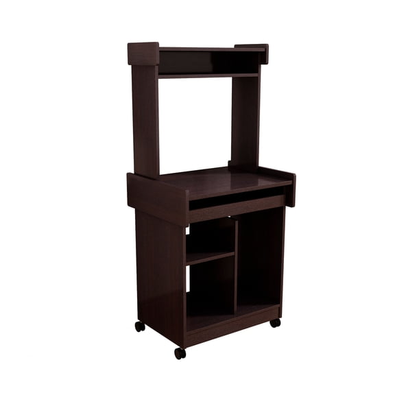 Espresso Particle Board+MDF - Hutch for Electronic Accessories - Work Station Setup - Keep Tech Organized