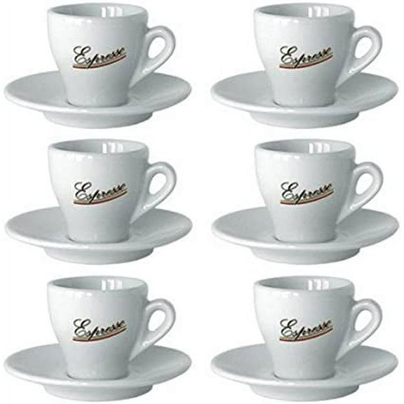 Espresso Porcelain Set, Off-White, 1 Dozen Cups, 1 Dozen Saucers