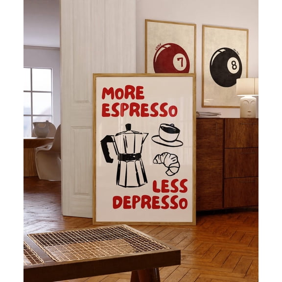 Espresso Quote Print, Coffee Wall Art, Minimalist Kitchen Decor, Coffee Lover Unframed Paper Print