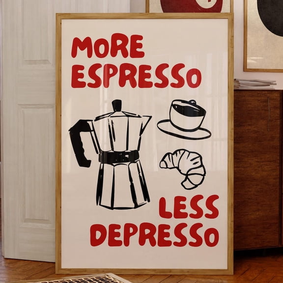 Espresso Quote Print, Print Coffee Wall Art, Minimalist Kitchen Decor, Coffee Lover Gift, Home Decor, Vintage Gift, Home Decor, Poster Only