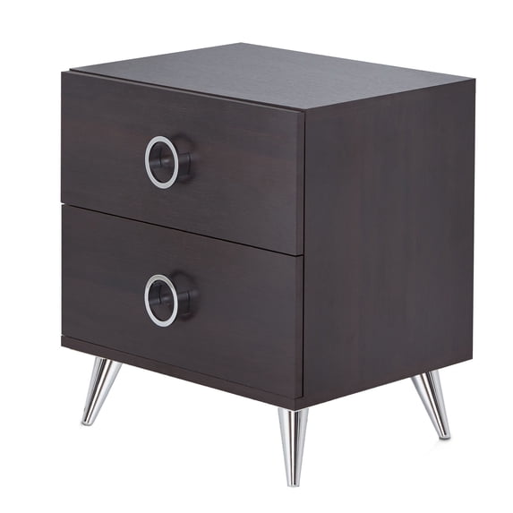 Espresso Rectangular Accent Table Featuring 2 Drawers | Suitable for Cozy Corners in Homes | MDF and Particle Board Build with Stylish Legs | Effortless Drawer Usage for Storing Items