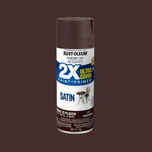 Espresso, Rust-Oleum American Accents 2X Ultra Cover Satin Spray Paint-327919, 12 oz