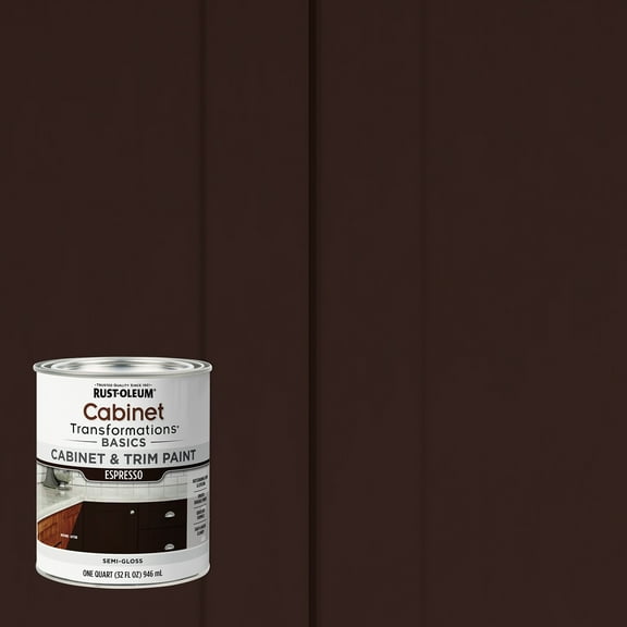 Espresso, Rust-Oleum Transformations Semi-Gloss Cabinet & Trim Paint, Quart, 4 Pack