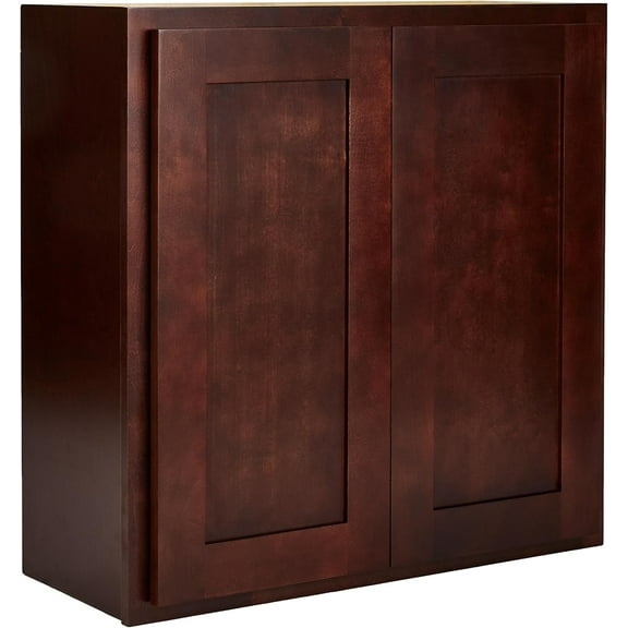 Espresso Shaker Kitchen Wall Cabinet – 30" W x 36" H x 12" D – Ready to Assemble Plywood Cabinet for Kitchen, Laundry, or Bathroom