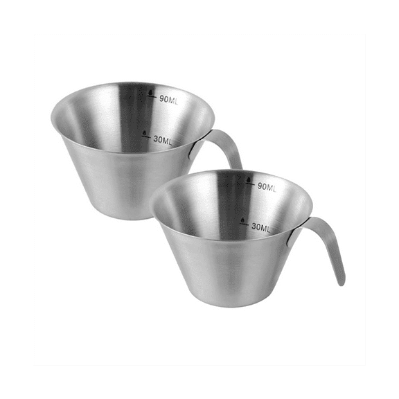 Espresso Shot Cups with Handle 90Ml Espresso Measuring Cup 2 Pack Stainless Steel Pouring Cup for Coffee Espresso
