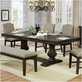 thumbnail image 1 of Expandable Dining Table for 8 with Leaf, Espresso Solid Wood Trestle Base Transitional Style, 1 of 6