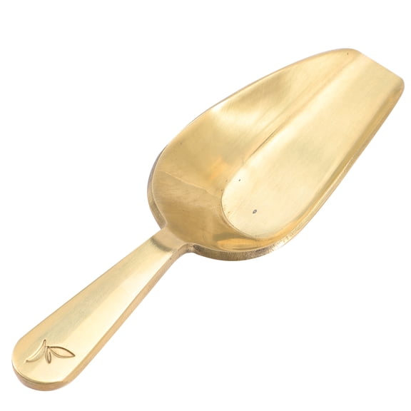 Espresso Spoons Brass Shell Tea Spatula Leaves Scoop