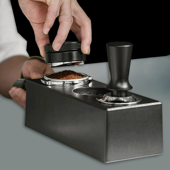 Espresso Station 51mm-58mm Espresso Machine Accessories for Coffee Bar Coffee Tamper Stand And Portafilter Holder Black