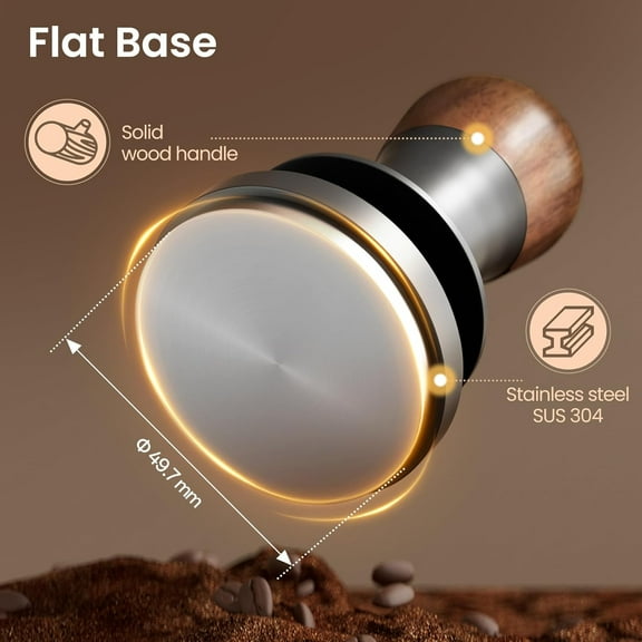 Espresso Tamper 49.7mm with Sound Feedback, 30lbs Constant Pressure Coffee Tamper for ROK Espresso Maker