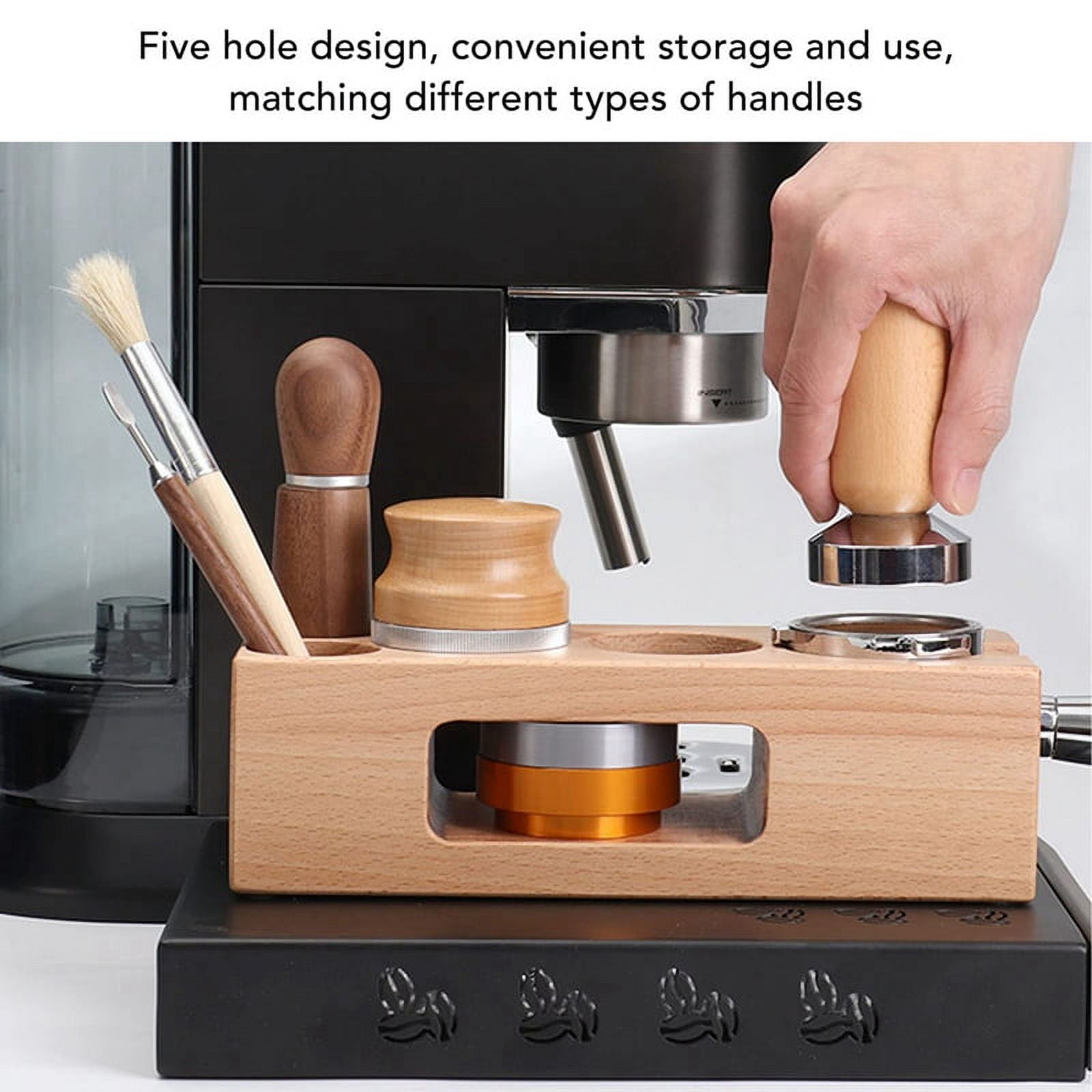 Espresso Tamper Holder Station, 5 Hole Non Wooden Espresso Tamper Mat