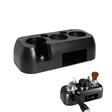 Espresso Tamping Station, Dingrich 51/58 Coffee Handle Holder, 10.6*5.2inch Universal Powder Cloth Powder Press Base, Powder Press Hammer Storage Holder - Black