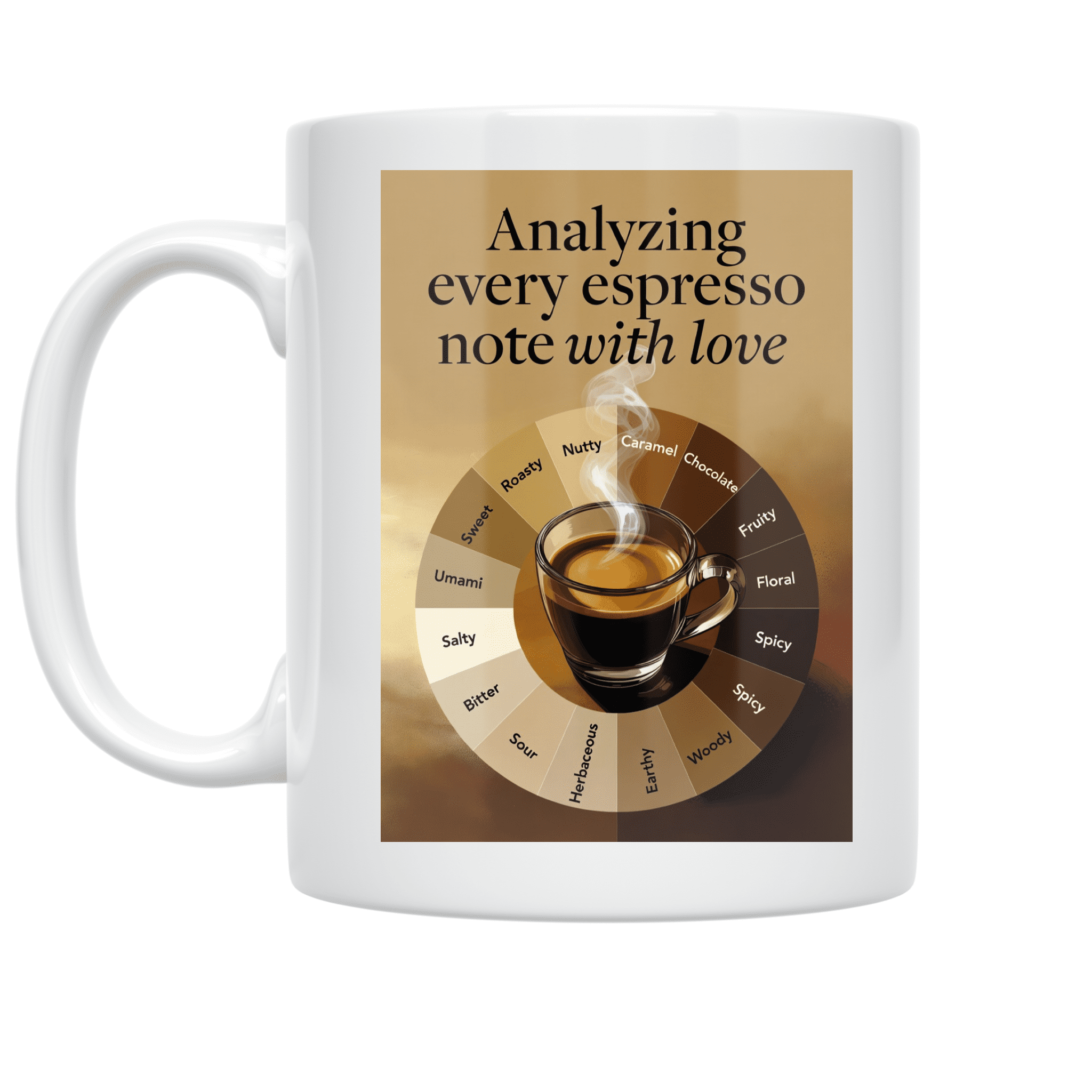 Espresso Tasting Notes Design - Coffee Enthusiast - 11 oz Ceramic Coffee Mug