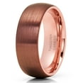thumbnail image 1 of Espresso Tungsten Wedding Band Rose Gold Tungsten Ring Men & Women Anniversary Ring Rose Gold Ring, 1 of 2