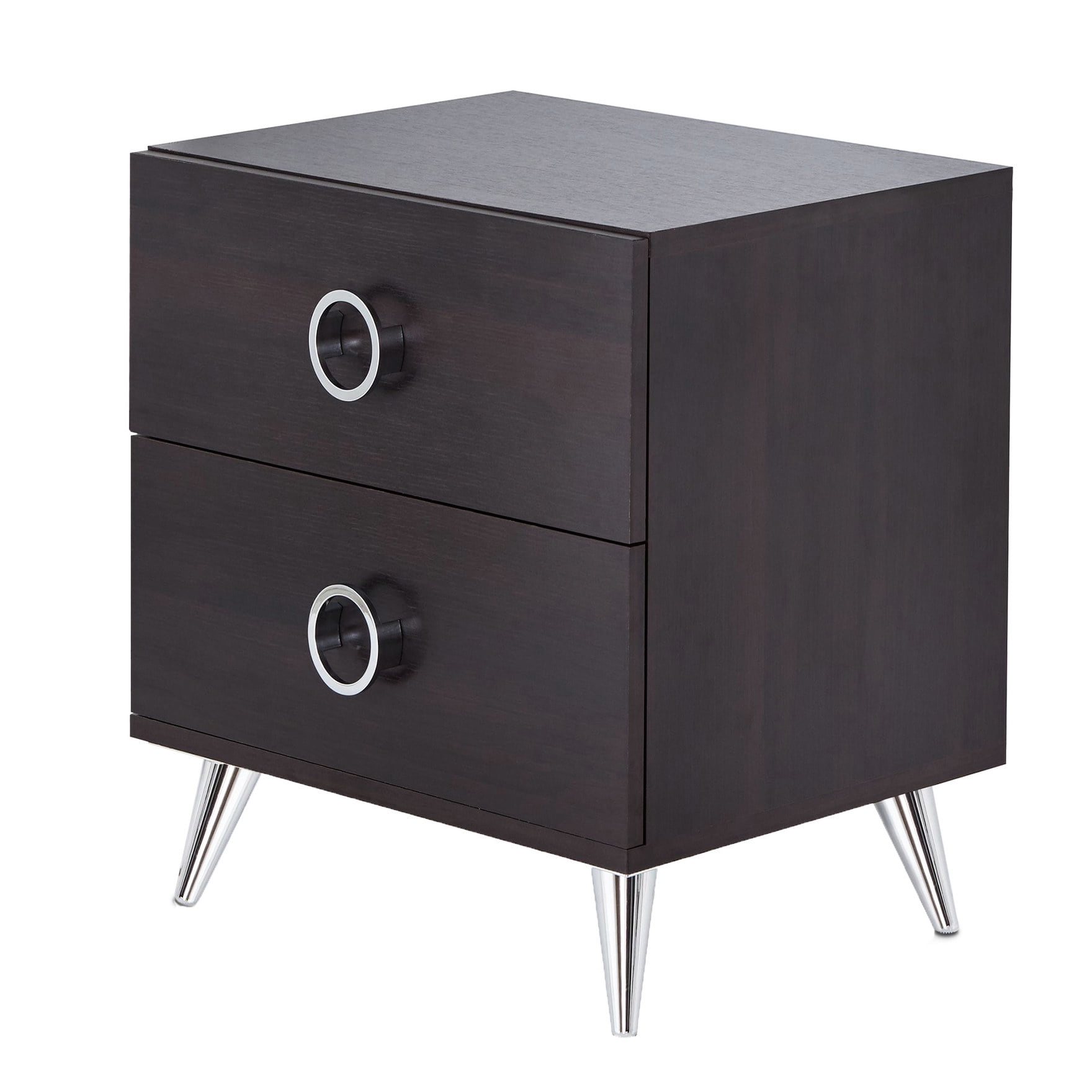 Espresso Two-Drawer Table / Suited for Apartments / Metal Glides Ensure ...