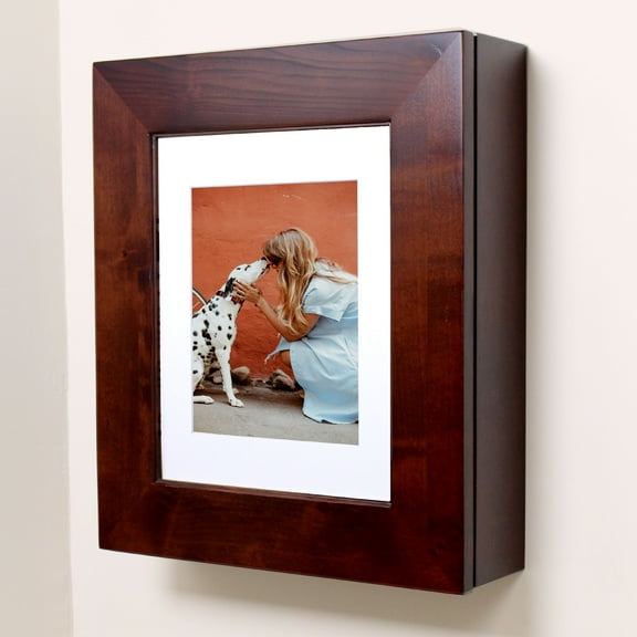 Espresso Wall-Mount Picture Perfect Medicine Cabinet by Fox Hollow Furnishings - 19 7/8" H x 16 7/8" W x 5 1/8" D