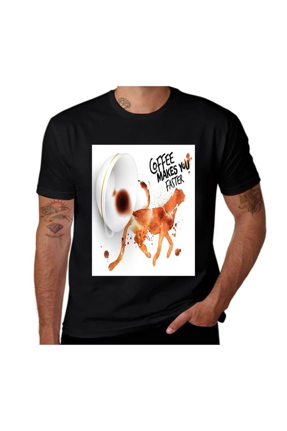 Espresso Watercolor-Coffee Art-Burnt Sienna-White-Black- Casual Streetwea Everyday Tshirt Comfortable Wear tee shirt