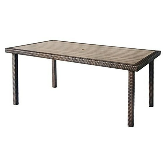 Espresso Wicker Dining Table