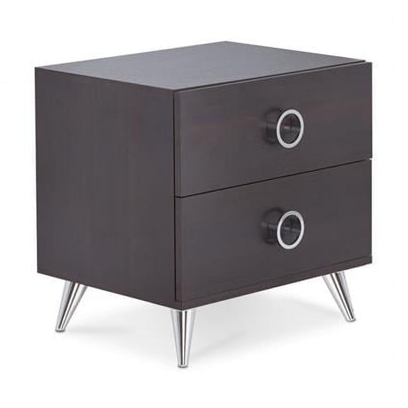 Espresso Wood Finish Rectangular Night Stand