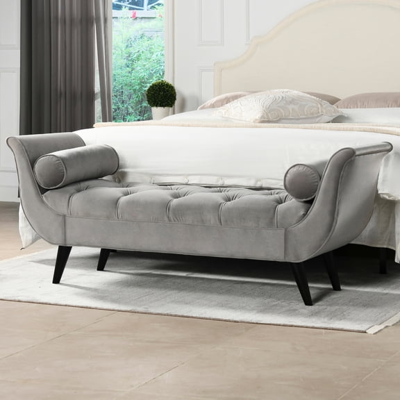 Espresso Wood Legs & Velvet Material - Different Spaces, Durable Use