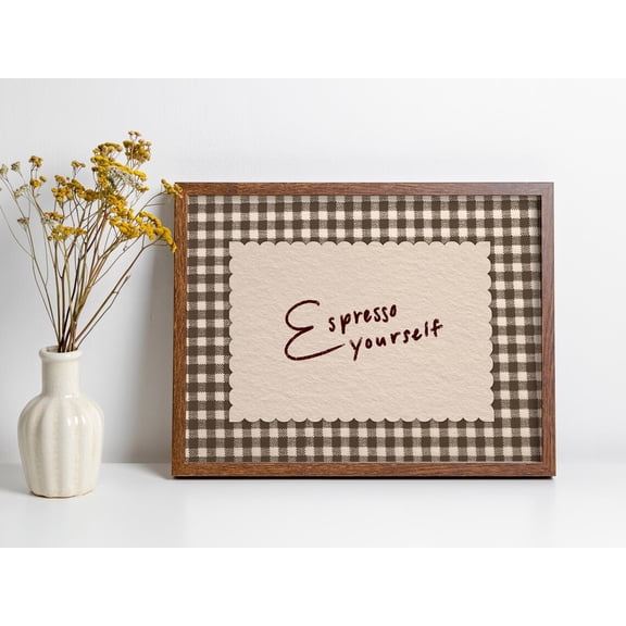 Espresso Yourself Coffee Bar Kitchen Quote Print, Unframed Paper Poster 8x10in