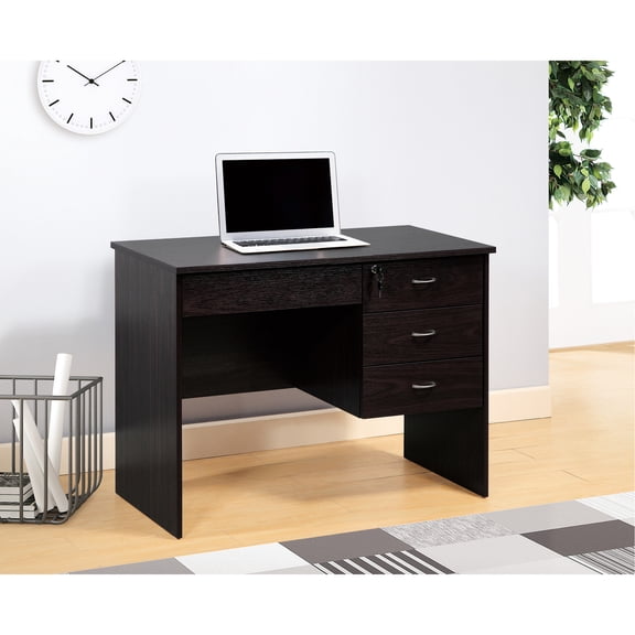 Espresso - finished Desk - Locking Metal Hardware with Keys - Personal Study Nook - Protect Valuables