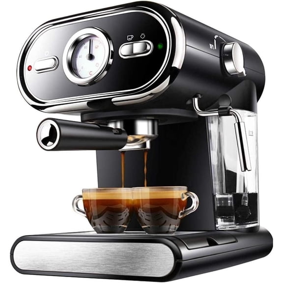 Espresso machine, coffee machine, 20 BAR high pressure extraction, visual temperature control, can make latte mocha and cappuccino