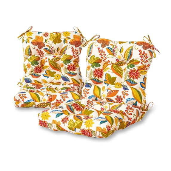 Greendale Home Fashions Outdoor Tufted 42'' x 21'' Chair Cushion, Set of 2, Esprit Floral