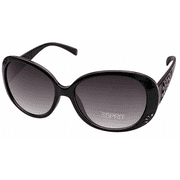 Esprit Sunglass Black / Clear Fashion Wrap, Smoke Gradient Lens 19377 538
