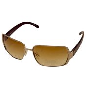Esprit Womens Sunglass Gold Brown Metal Rectangle, Brown Gradient Lens 19238 565